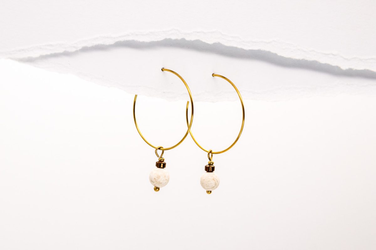 Handmade earrings - Croatian Limestone - Art Shop Unique