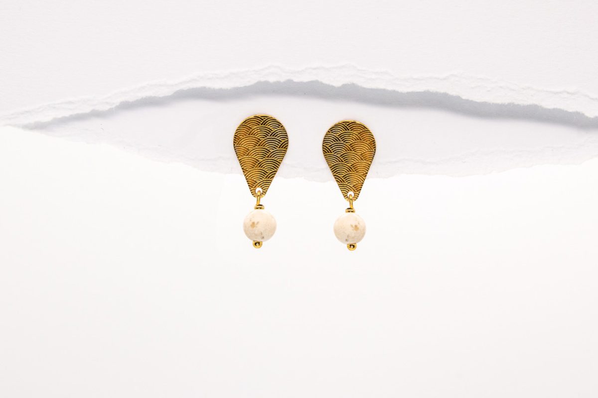Handmade earrings - Croatian Limestone - Art Shop Unique
